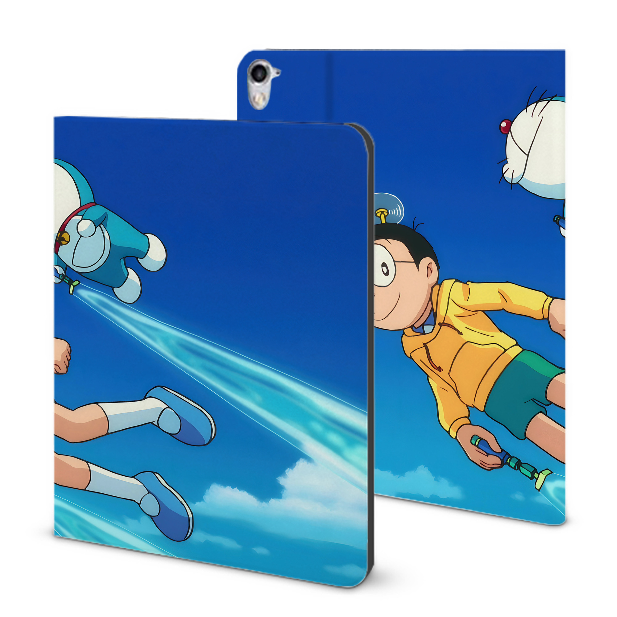 （画像用） ドラえもん Doraemon IPad ケース ブック型 PUレザー TPU 耐衝撃 軽量 薄型 ペン収納なし 全面保護 IPad 各モデル対応